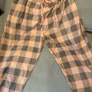 Men's Checkered Joggers in Brown and Tan